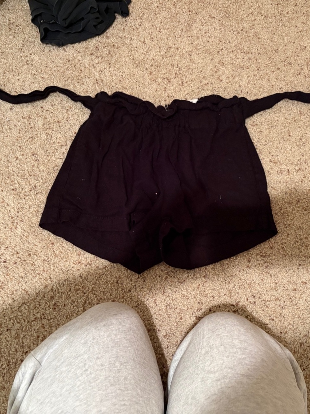 Black baggy tie shorts xsmall